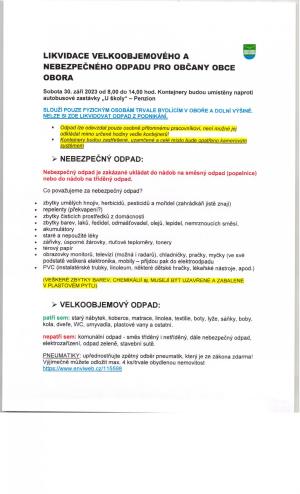 Pokyny k odkládání odpadu do kontejnerů